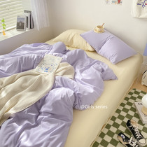 Teenage Girl Hearts Mixed Beds Four Sets of Ins Wind Milk Oil Color Quilt Cover Bed Linen three sets Nordic minimalist around 4 pieces