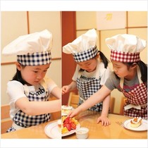 Korean version of the childrens chef costume toddler handicraft class boys and girls apron cotton linen baking overalls parent-child role play