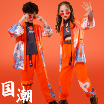New Children China Wind Hip Hop Street Dance Jazz Dance Retro Performance Suit Fewer Pediathetides T Walk Show Costumes