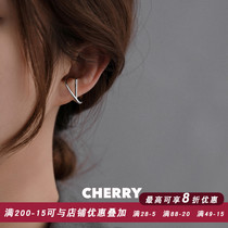 Geometric double-layer square earless ear-bone clip female Minimalist cold wind ear clip personality niche design earrings tide