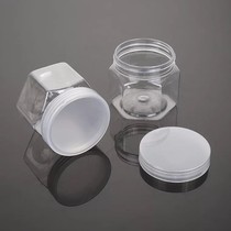 Factory direct wide mouth transparent plastic hexagonal bottle 130ml small capacity Crystal mud candy toy packaging bottle
