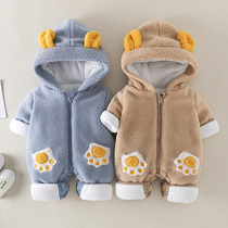 Baby clothes autumn and winter set newborn female baby warm jumpsuit full moon 100 days