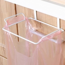 Cabinet door back garbage bag bracket kitchen household plastic bag storage hanger stainless steel hanging garbage rack