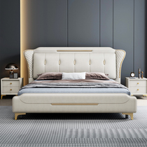 Bed light luxury modern master bedroom big bed leather bed bedroom wedding bed 2 m x2 m big bed double home 2021 new