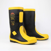17 new lightweight fire boots fire fighting and rescue rain shoes yellow rubber boots anti-smashing and anti-puncture high water shoes comfortable