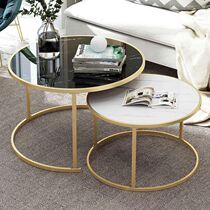 Coffee table light luxury modern small apartment living room home Nordic round table simple Net red telescopic coffee table small size