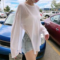 Translucent niche sunscreen arm cover swimsuit blouse can be sold in the water single womens summer cover belly outside the gauze cover skirt loose