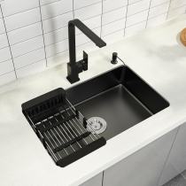 Germany 304 stainless steel large water tank single tank kitchen black nano thickened sink household manual washing basin