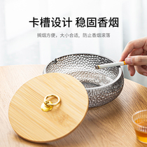 Glass ashtray big number home with cover anti-fly ash living-room fashion trend personality transparent hammer ripple crystal smoke cylinder