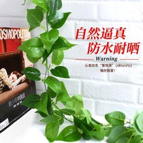 Simulation Green Loaf strips Decorative Fake Plastic Plant Flowers Grape Leaf Vines Balustrade Air Conditioning Piping Winding ceiling
