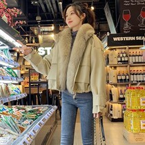 Parker clothing female short thick imitation fox fur big wool collar cotton coat small man 2020 winter New overalls