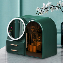 Cosmetic mirror desktop LED light desktop with light supplement vanity mirror cosmetics storage box integrated home bedroom female