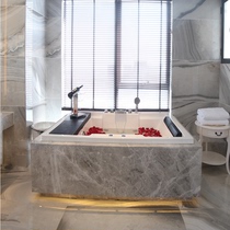 Hengjie bathroom official flagship store 1 7 meters 1 85 meters double embedded bathtub massage surfing acrylic