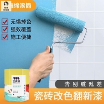 Ceramic tile paint furniture refurbished exterior wall paint white paint brush glass floor tiles change paint toilet furniture Wall