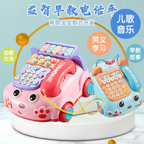 Childrens toy telephone simulation landline girl male baby puzzle early education baby music mobile phone can bite gift