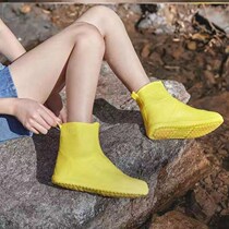 Rain shoe cover thickened silicone Korean cover foot protection snow net red rubber cover outdoor farms repeatedly low tube out