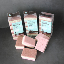 Japan imported 3-color dishwashing sponge scrub non-oil magic wipe clean wash pot kitchen dishcloth 5 pieces