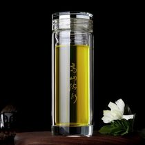 Thickened double-layer tea glass drinking water cup crystal anti-hot convenient men and women business office large-capacity Cup
