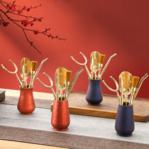 Tea pure copper six tea set tea ceremony clip wash cup clip kung fu gentleman clip tea tweezers tea cup clip tea set zero match