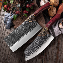 Manual forging chopping and cutting dual-use old kitchen knife sliced ​​hammer pattern Longquan stainless manganese steel master household chopping chicken duck and fish meat