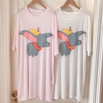 Cartoon pajamas womens summer thin modal cotton night dress short sleeve cool soft dress night dress womens home clothes