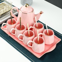 High temperature resistant tea set set home simple modern living room small luxury Nordic ceramic drinking cup afternoon tea