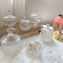 Candy plate front desk exquisite European creative crystal glass fruit plate with lid sugar jar dry box storage bowl wedding