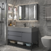 simple modern wash basin light luxury bathroom cabinet mirror cabinet combination rock one toilet slabs vanity