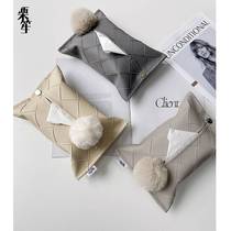 Light extravagant woven tattooed leather on-board dining towels paper towels table paper towels box restaurant Tissue Kit desktop containing paper box