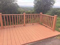 Custom support custom outdoor plastic wood fence balcony guardrail courtyard railing grid wooden fence plank fence