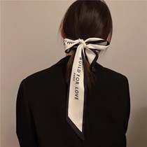 Small long silk scarf hair band female spring and autumn decoration Joker Net red small scarf tie bag ribbon