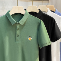 Korea pop brand short-sleeved polo shirt mens 2021 summer new ins business casual bee embroidery lapel T-shirt