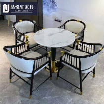 New Chinese style sales office negotiation table and chair combination Light luxury hotel engineering club Teahouse reception table and chair spot