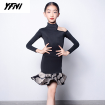 Yuefuni childrens Latin dance dress summer new Internet celebrity exercise uniform girls advanced practice clothes