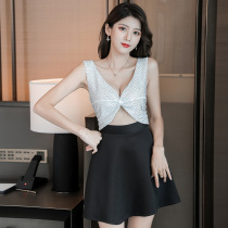Ching Canon Nightclub Women Dress Sexy Dress Sexy Dress Low Chest Display Slim Short Dress Nightfield Technician Work To Nightclub Banquet