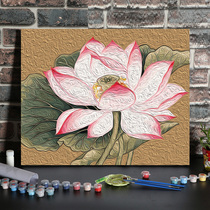 diy digital oil painting custom oil paint Chinese style watercolor painting healing relief boring hand filling decorative painting painting
