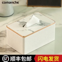 Tissue box design sense Home drawing paper box gift high-grade Nordic style ornaments napkin folding Net red light luxury tea table