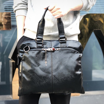 New wild Business bag cowhide leather business briefcase men leather bag leather Hand bag crossbody square shoulder bag