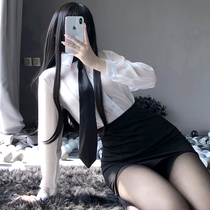 Sexy lingerie Sexy secretary uniform Small chest seduction show passion suit Blood drops pajamas tease emotional clothes