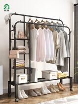Hangers floor bedroom household clothes bar easy coat rack cool Rod dormitory indoor clothes rack o