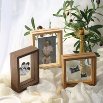 Album frame Specimen frame embossed transparent double-sided glass image frame Photo frame 6 inch 8 inch washed photos made of photo frame table