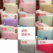 Bedside full cover simple solid color cloth clip cotton cover wooden bed leather bed universal cover lace elastic bed headgear cover
