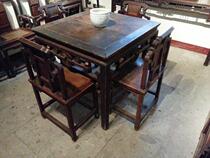 Jiajia collection antiques Qing Dynasty old eight fairy table plus four chairs old furniture 1 set of antiques