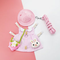 (Pink Princess Dress) Rabbit Traction Rope Clothing Anti-Escape Adjustable Cute Dwarf Rabbit