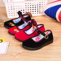 Childrens performance black cloth shoes Children embroidered small ceremonial shoes Dance shoes cloth shoes Womens black cloth shoes Ethnic style small embroidery