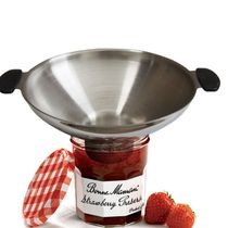 Stainless steel large diameter funnel Household powder funnel filling jam binaural funnel Wine oil pickle filling funnel