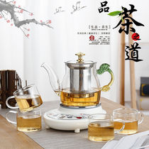 Tea breeder set heat-resistant pot glass boiling teapot steam teapot heating small electric heating stove household electric teapot