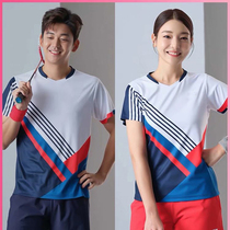Badminton suit suit mens and womens sportswear quick-drying short-sleeved T-shirt table tennis game suit Korean jersey customization YY