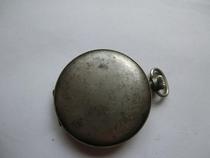 Jinzhu double white gold ring black iron pot two needle old pocket watch accessories