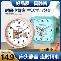 Early education small alarm clock Boy bedroom students with girl clock Desktop cartoon Childrens learning special bedside clock